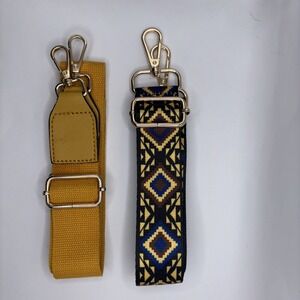 Elegant Gold and Patterned Crossbody Bag Straps